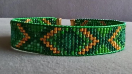 Bransoletka tkana w stylu boho - Green Harmony