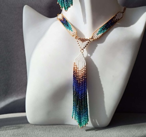 Kolorowy boho naszyjnik z koralików