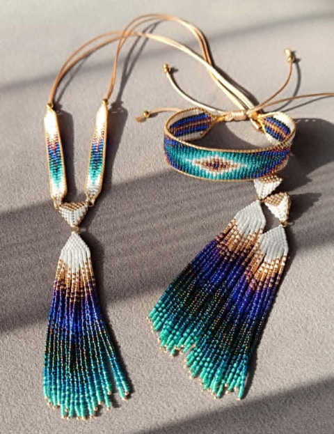 Kolorowy boho naszyjnik z koralików